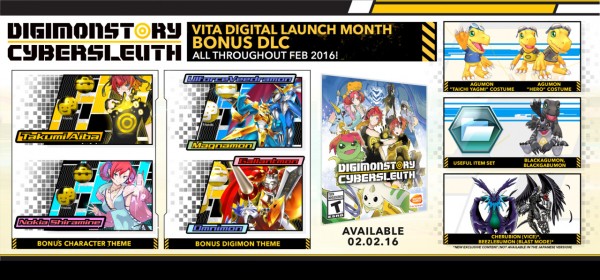 Digimon Story: Cyber Sleuth Bonus DLC for PS Vita detailed