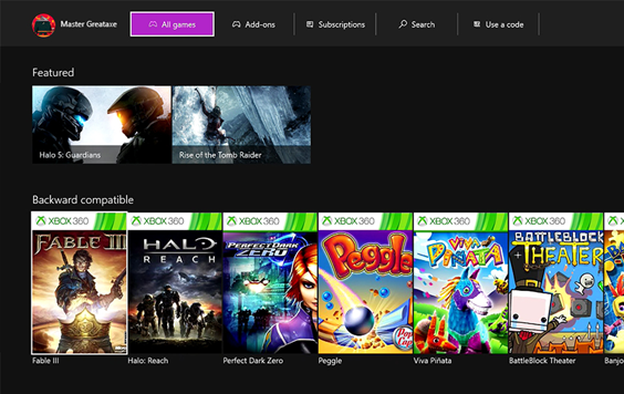 Xbox One’s Next Update Adds Backwards Compatible Store