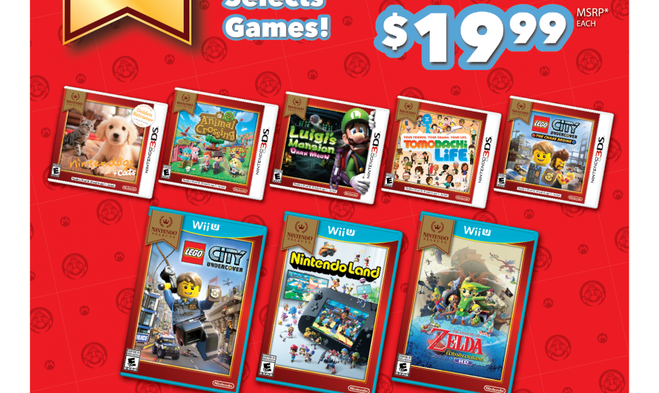 New Nintendo Selects for Wii U and 3DS discounted to $19.99