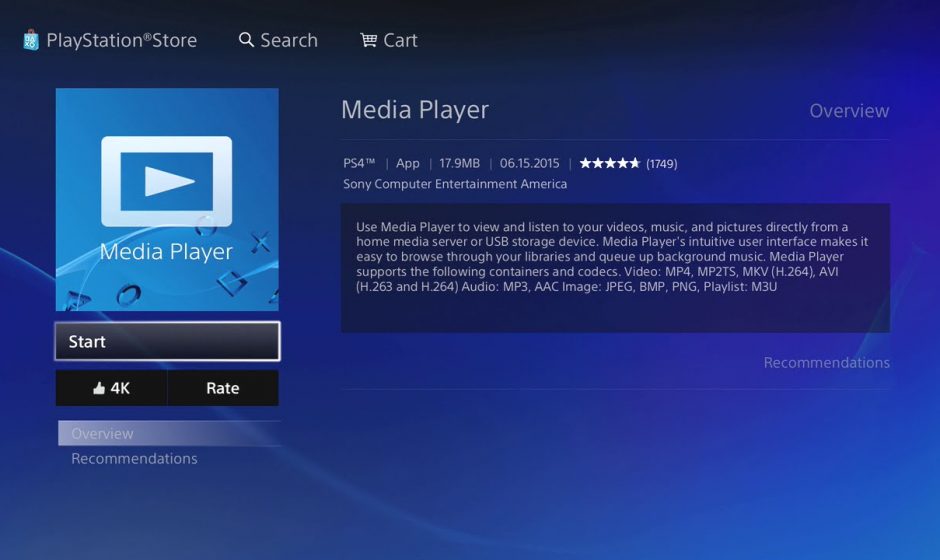 Media Player Getting Update To Support 4K Videos On PS4 Pro