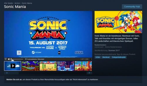 Sonic Mania Release Date May Have Been Leaked On Steam