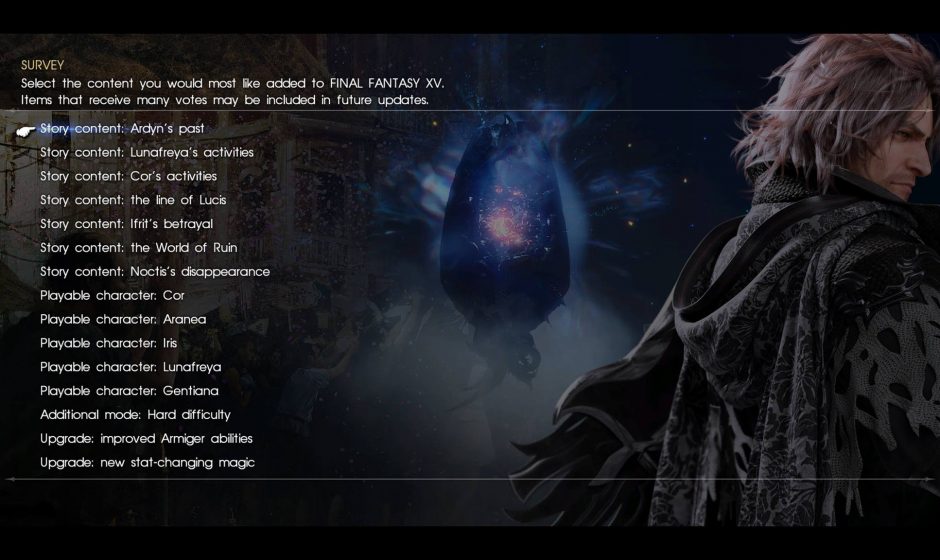 Final Fantasy XV Survey Teases Playable Female Characters And More Story DLC