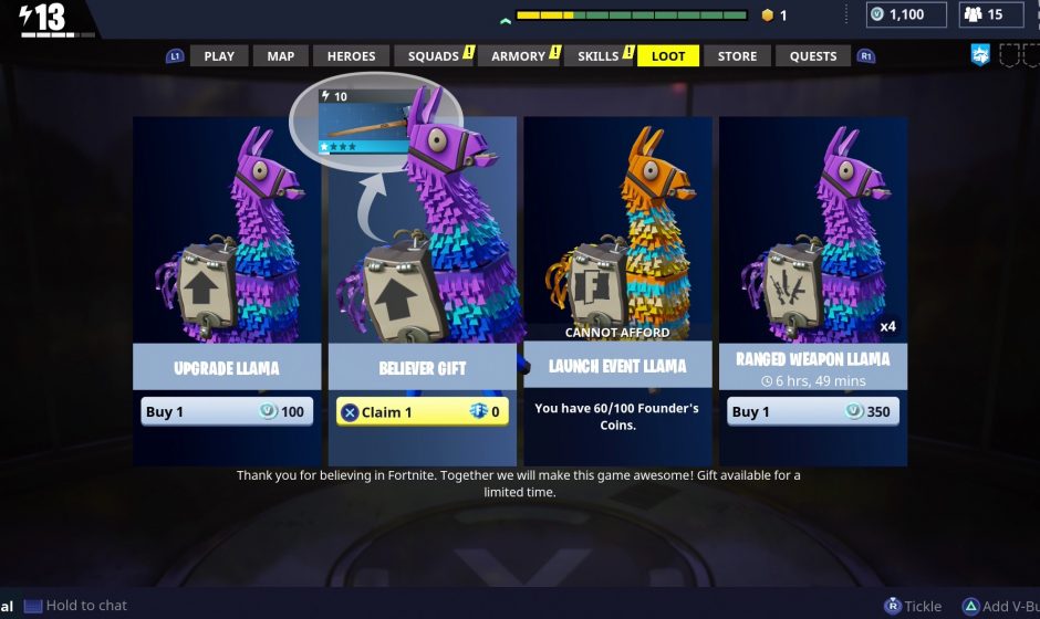 Fortnite is Giving Early Adopters a Special Bonus Today