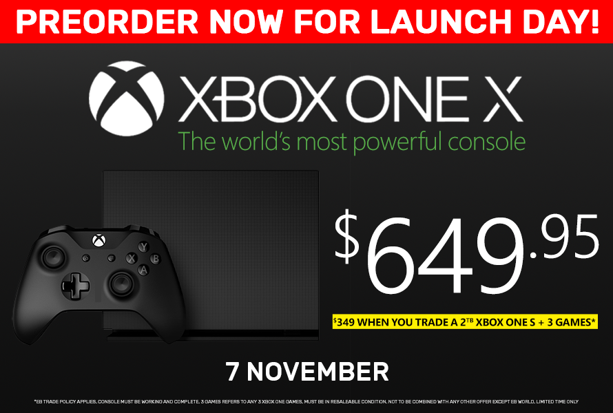 EB Games Australia Has More Stock Of The Xbox One X Console For Launch