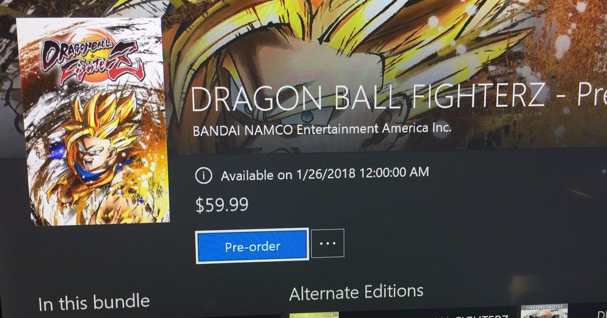 Xbox Store Shows Western Release Date For Dragon Ball FighterZ
