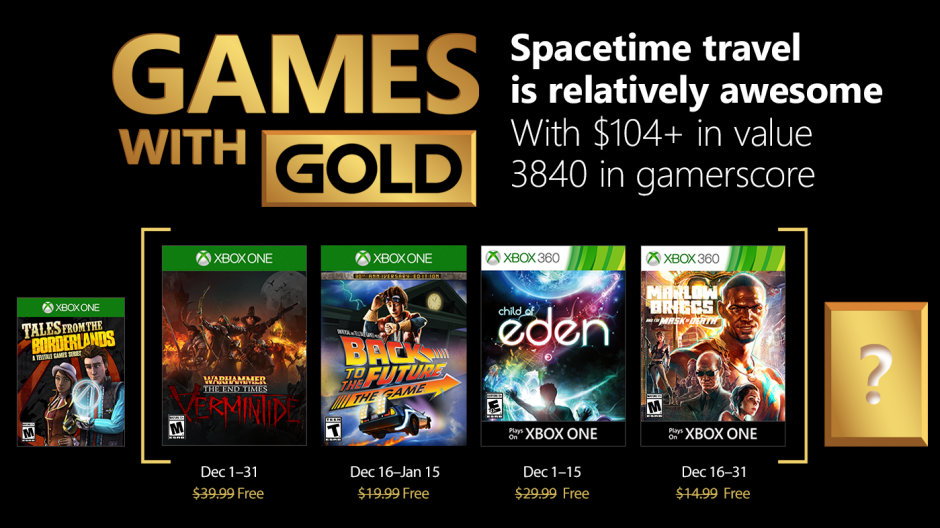 Xbox Games with Gold Lineup Announced For December 2017