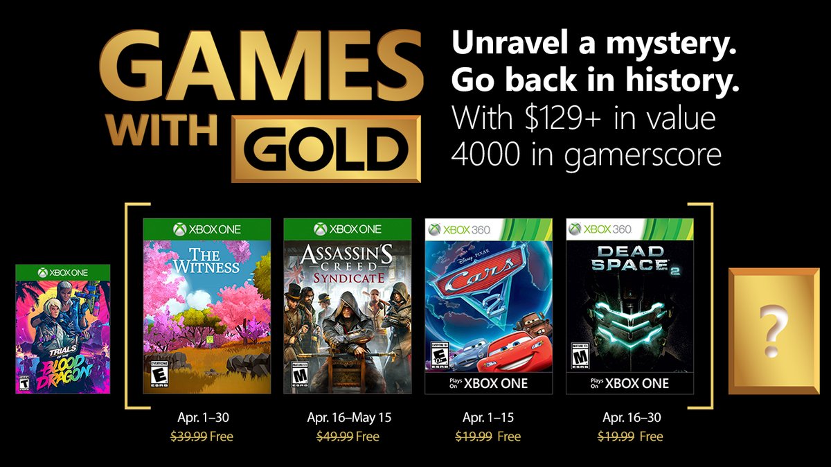Microsoft Reveals Xbox Games with Gold Lineup For April 2018