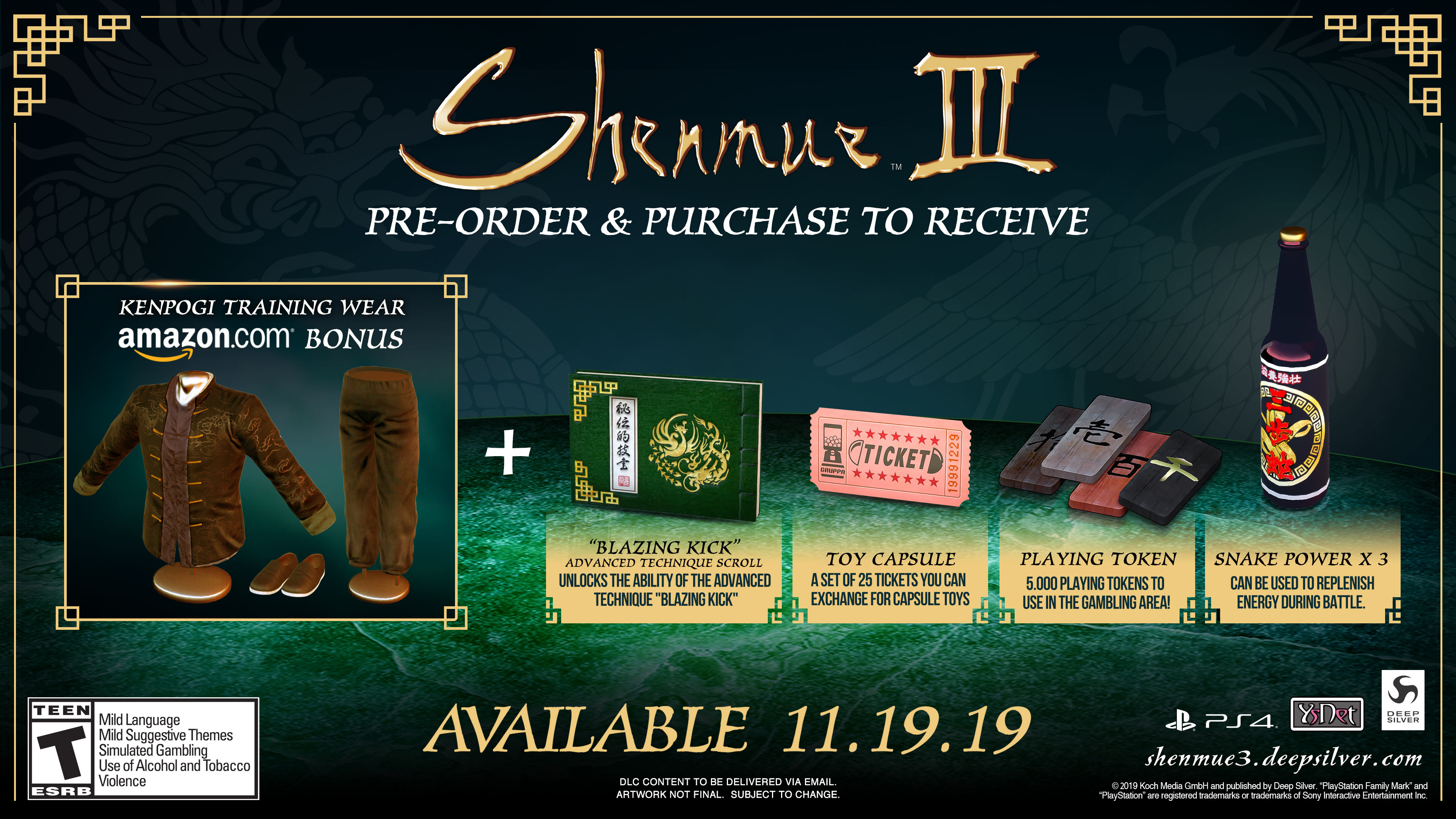 Shenmue III Pre-Order Bonuses detailed